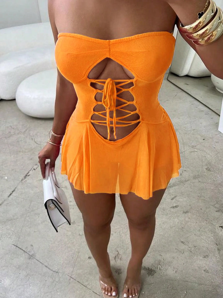Rochie mini SHEIN, portocaliu