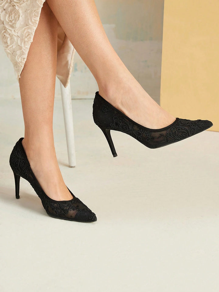Pantofi cu toc SHEIN, negru