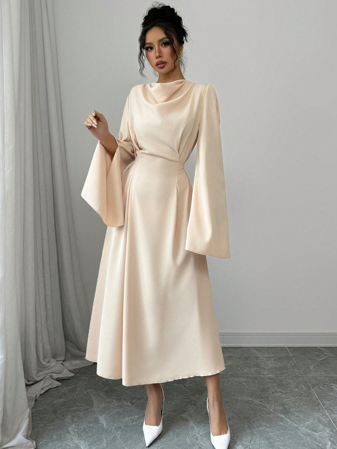 Rochie maxi SHEIN, bej