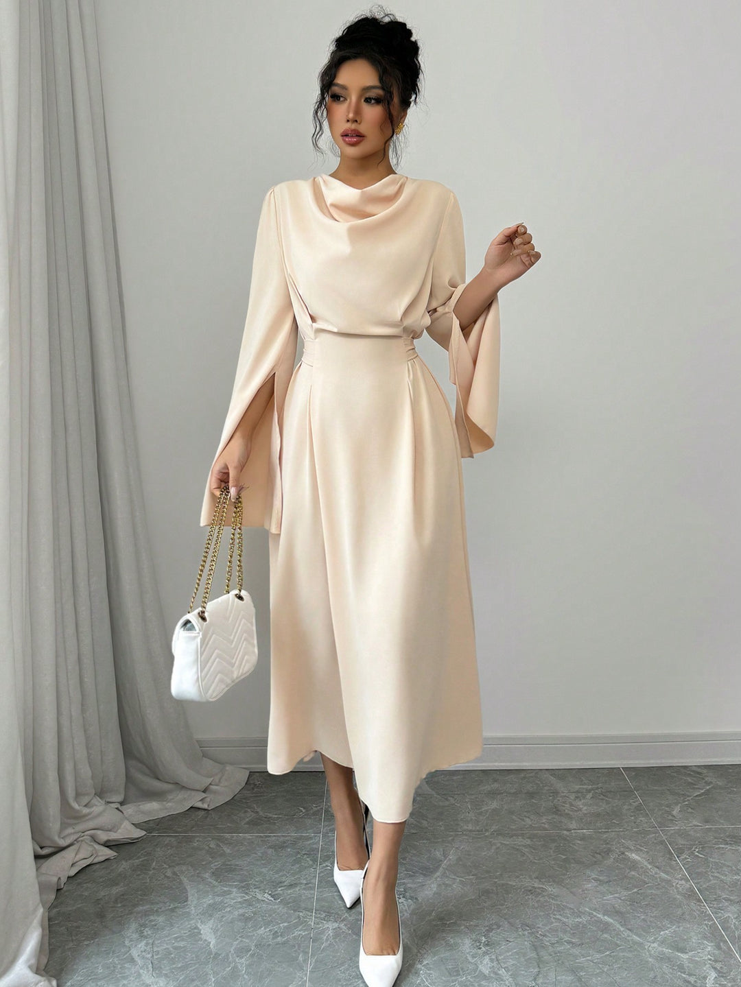 Rochie maxi SHEIN, bej