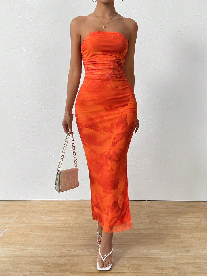Rochie maxi SHEIN, portocaliu