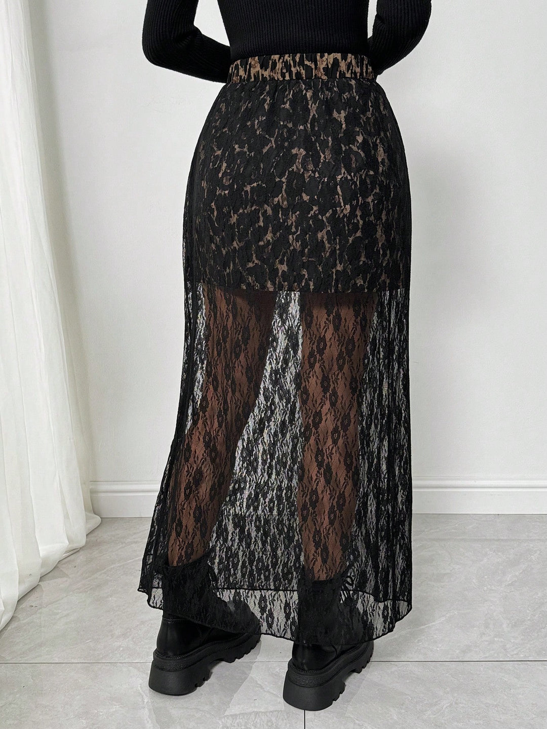 Shein maxi szoknya, fekete