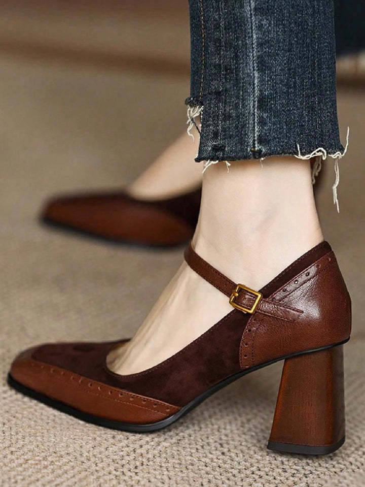 Pantofi cu toc SHEIN, maro
