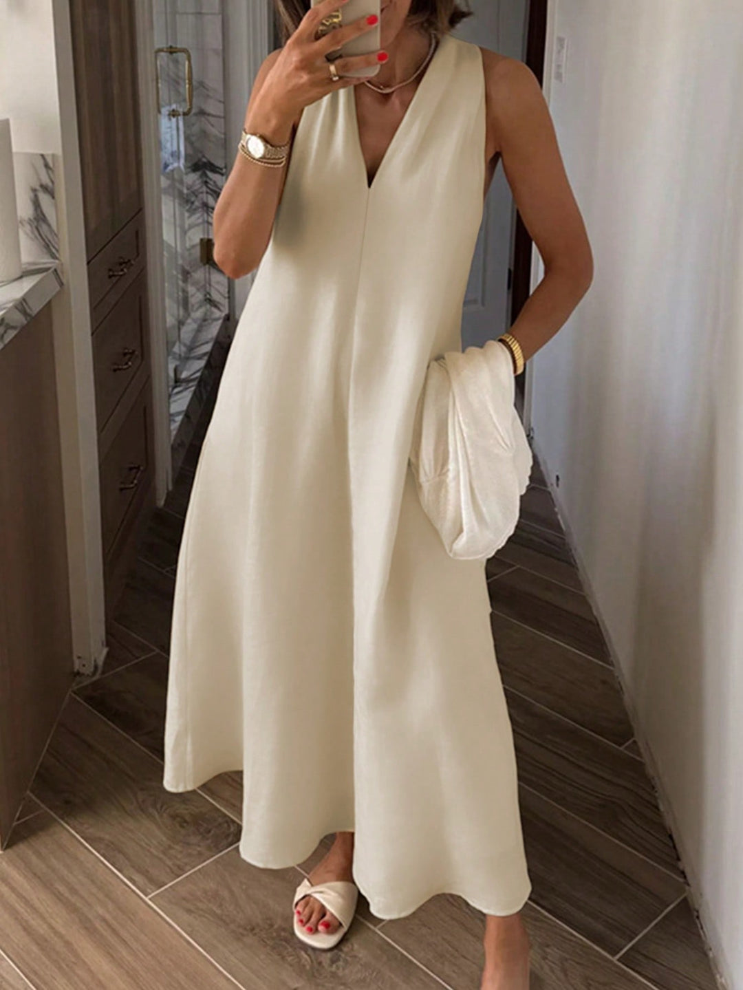 Rochie maxi SHEIN, bej