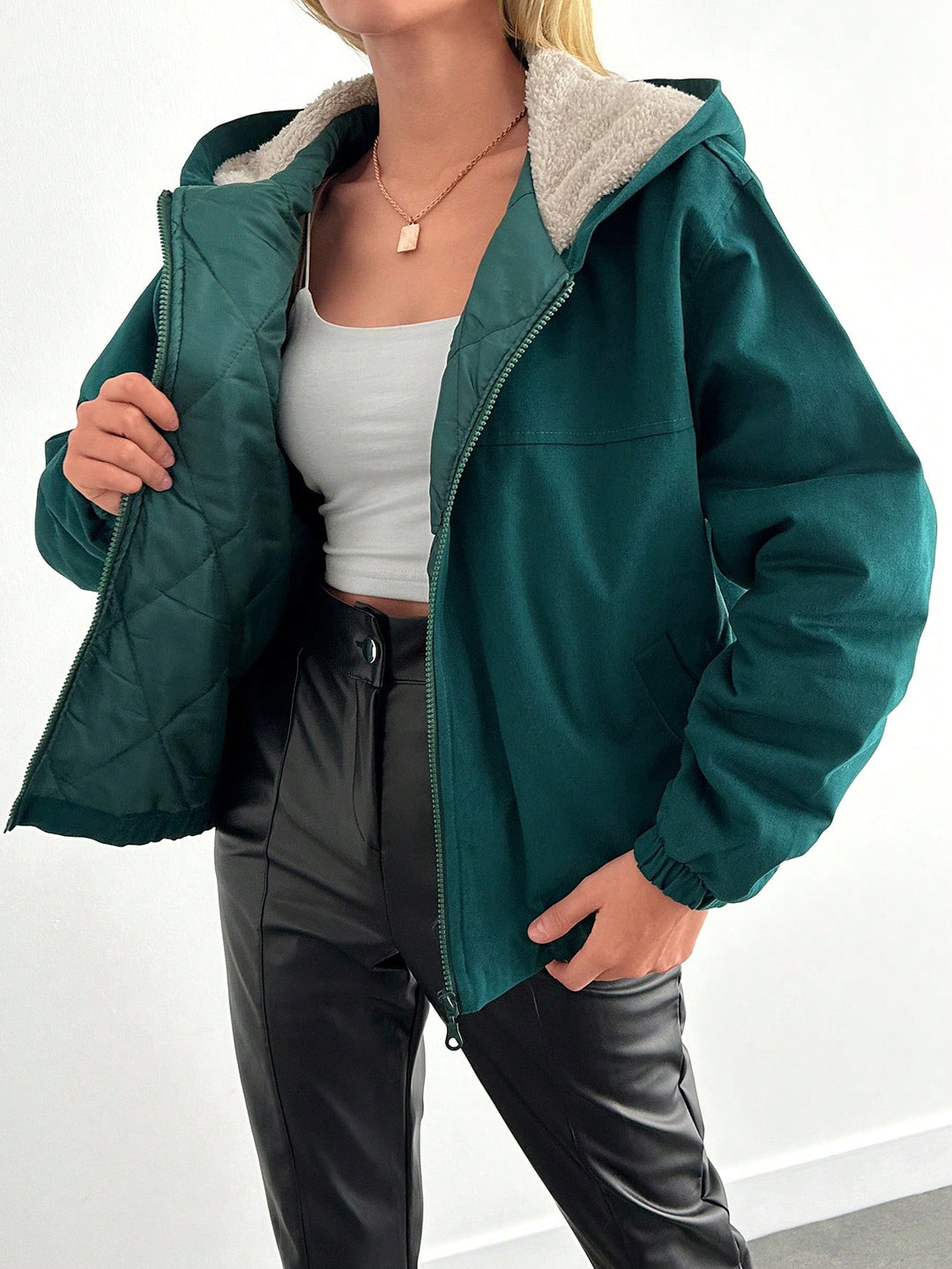 Palton SHEIN, verde