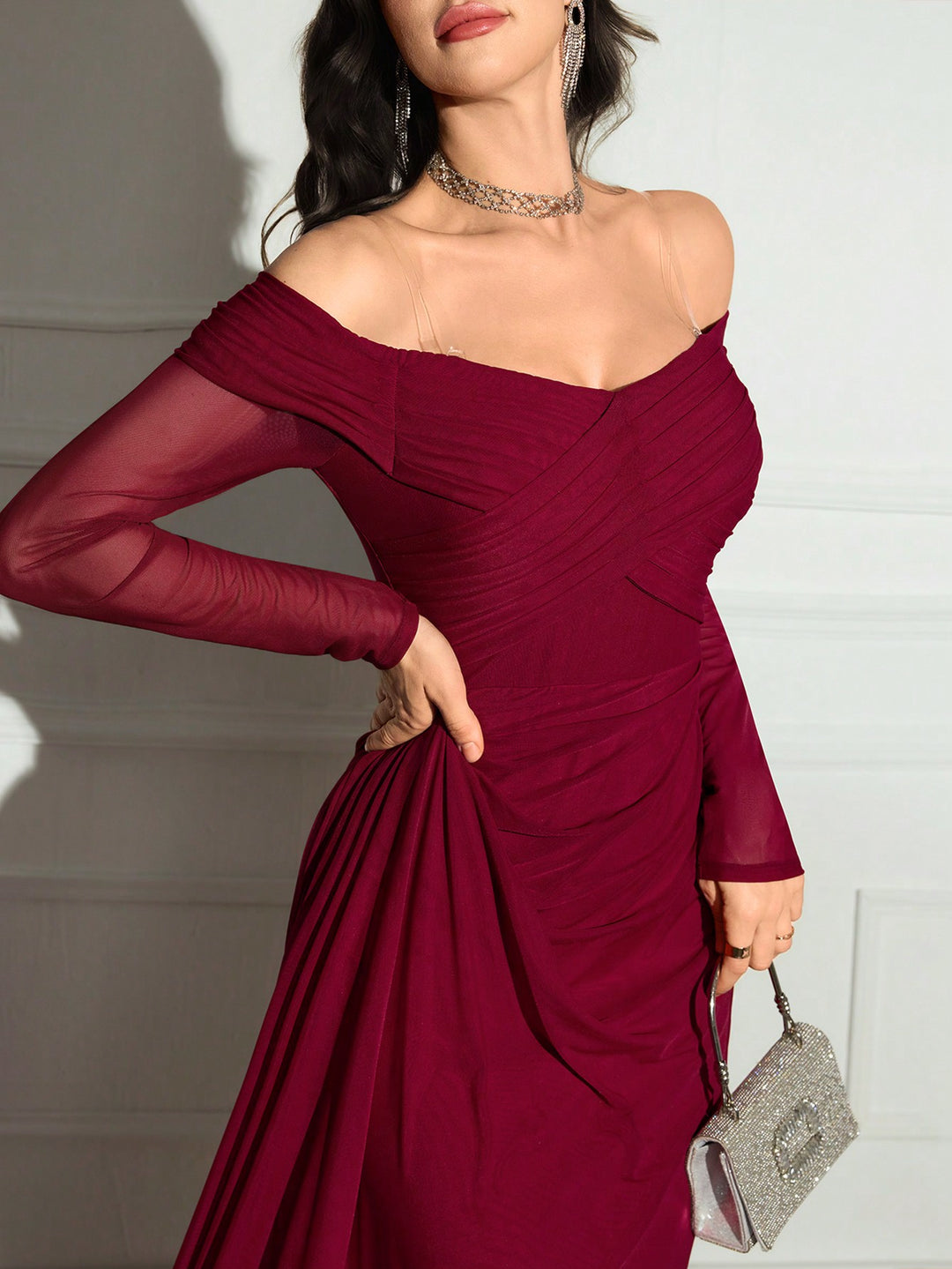 Rochie maxi SHEIN, vișiniu