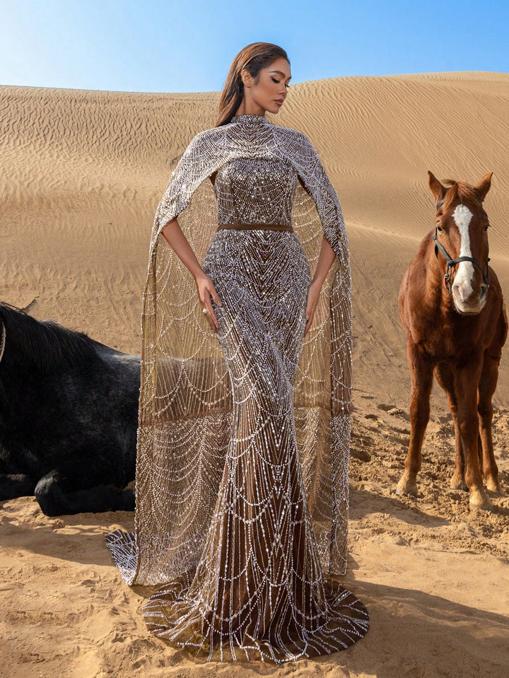 Rochie de ocazie SHEIN, maro