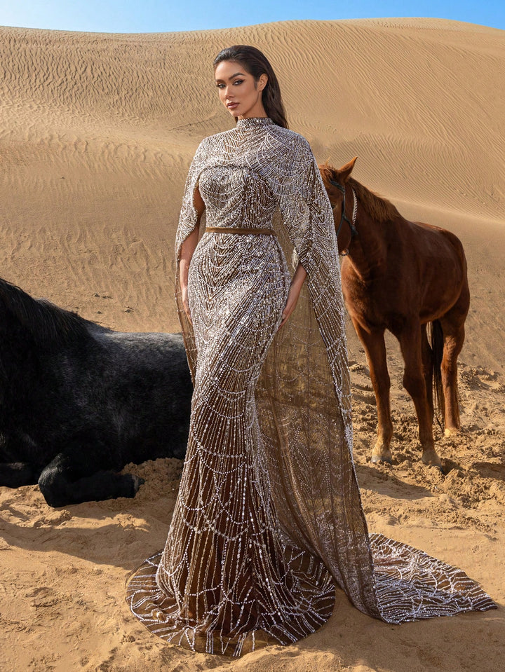 Rochie de ocazie SHEIN, maro