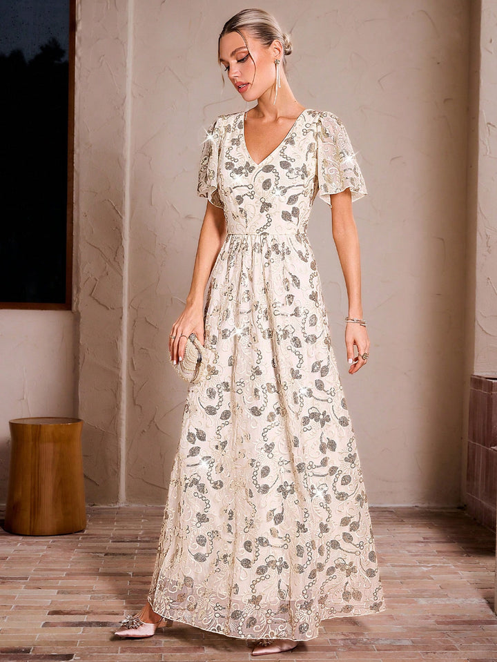 Rochie maxi SHEIN, auriu