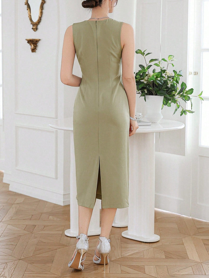Rochie midi Shein, kaki