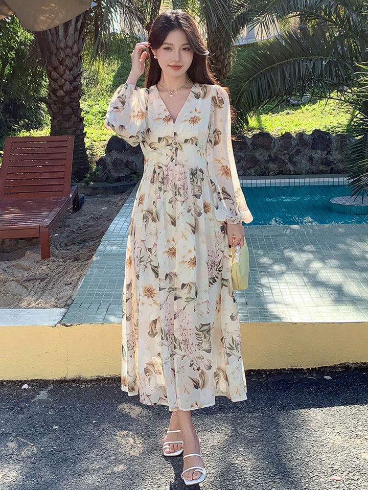 Rochie maxi SHEIN, bej