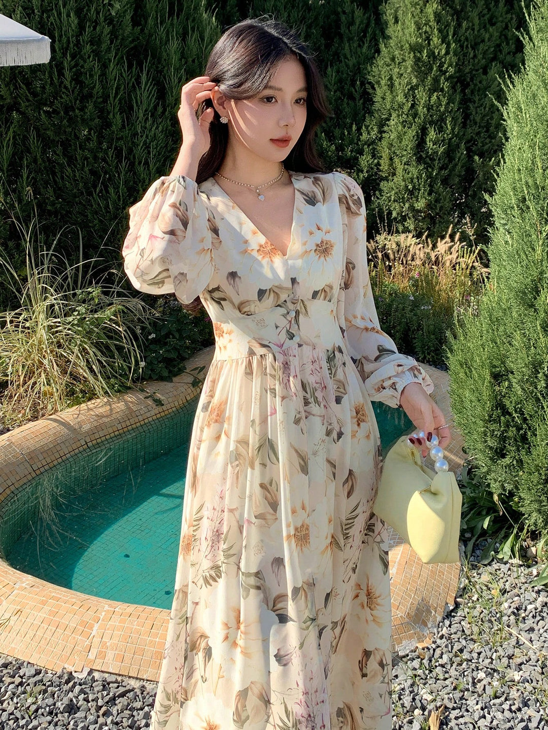 Rochie maxi SHEIN, bej