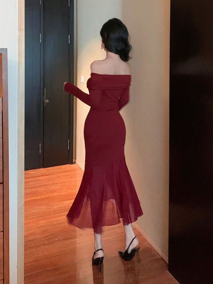 Rochie midi SHEIN, vișiniu
