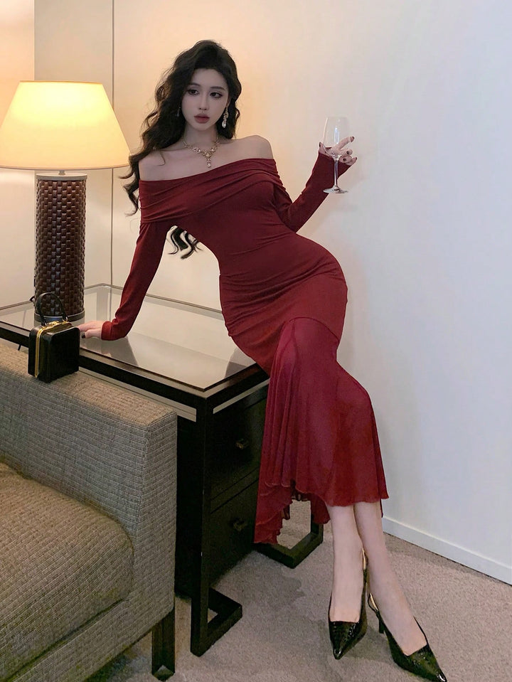 Rochie midi SHEIN, vișiniu