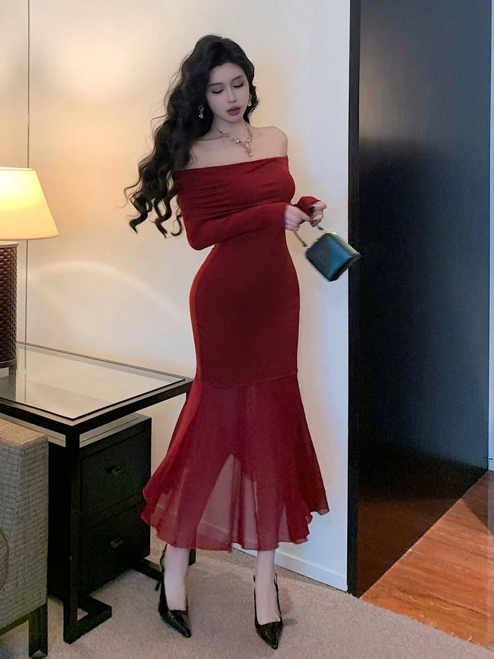 Rochie midi SHEIN, vișiniu