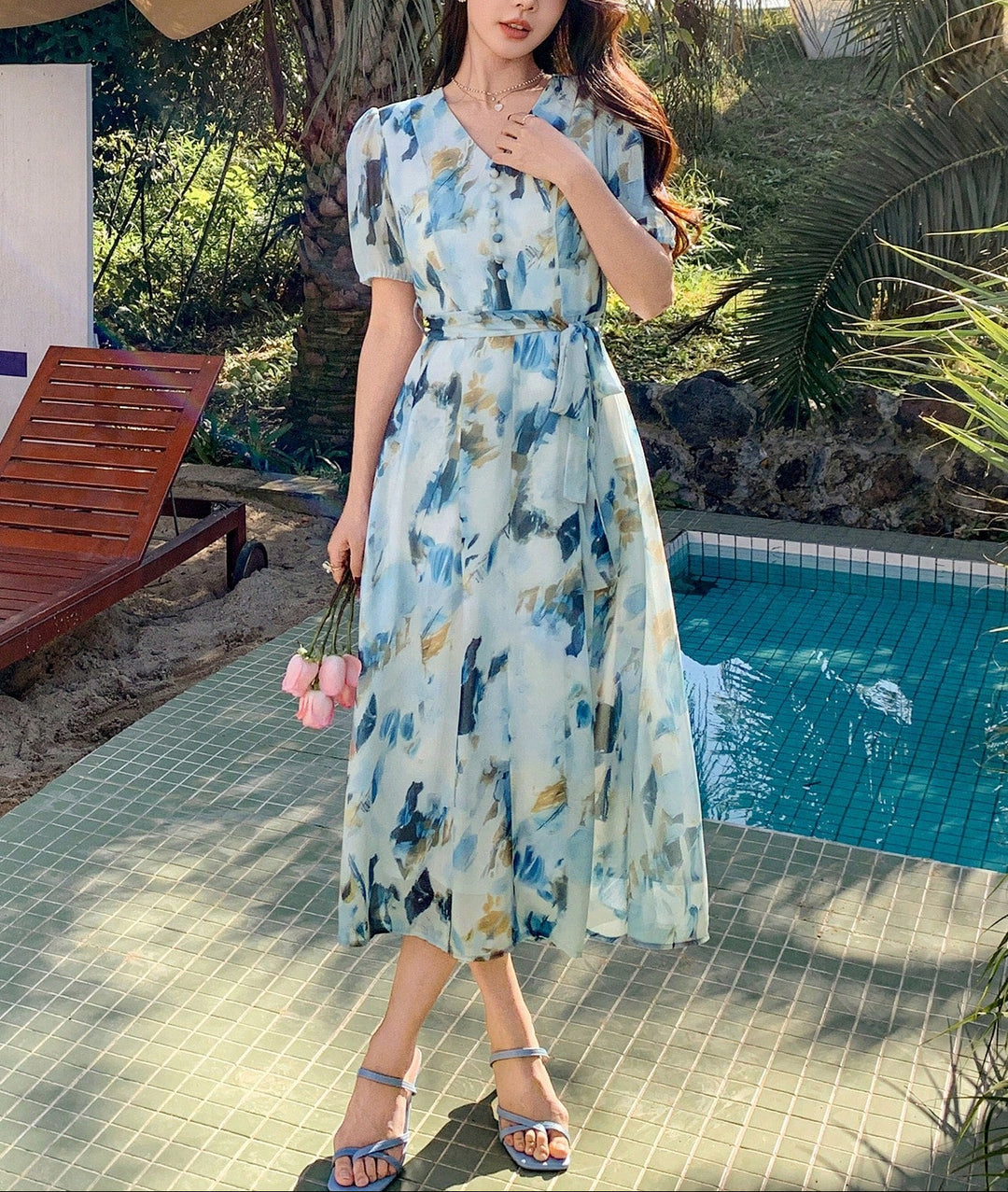 Rochie midi SHEIN, mix culori