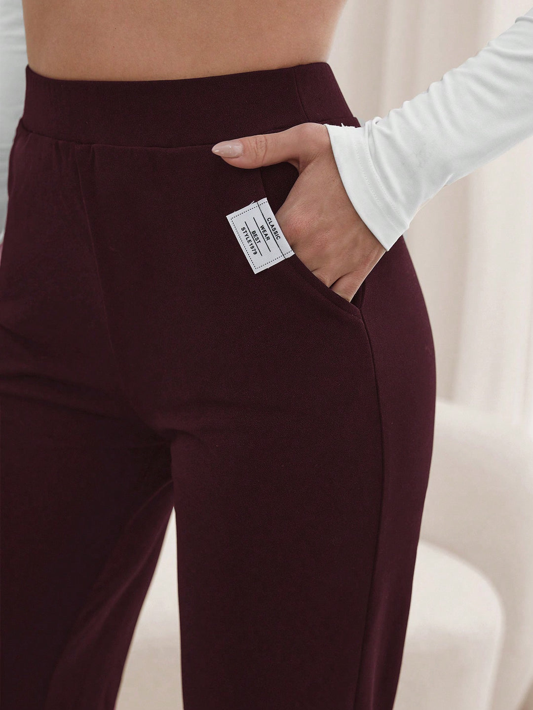 Pantaloni SHEIN, roșu
