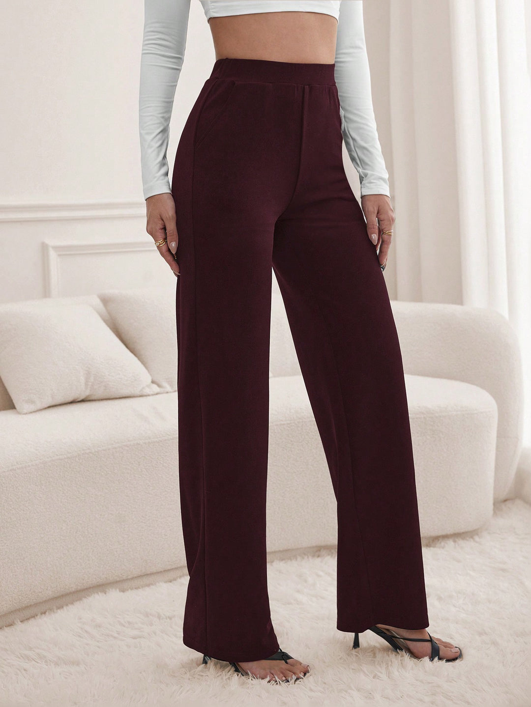 Pantaloni SHEIN, roșu