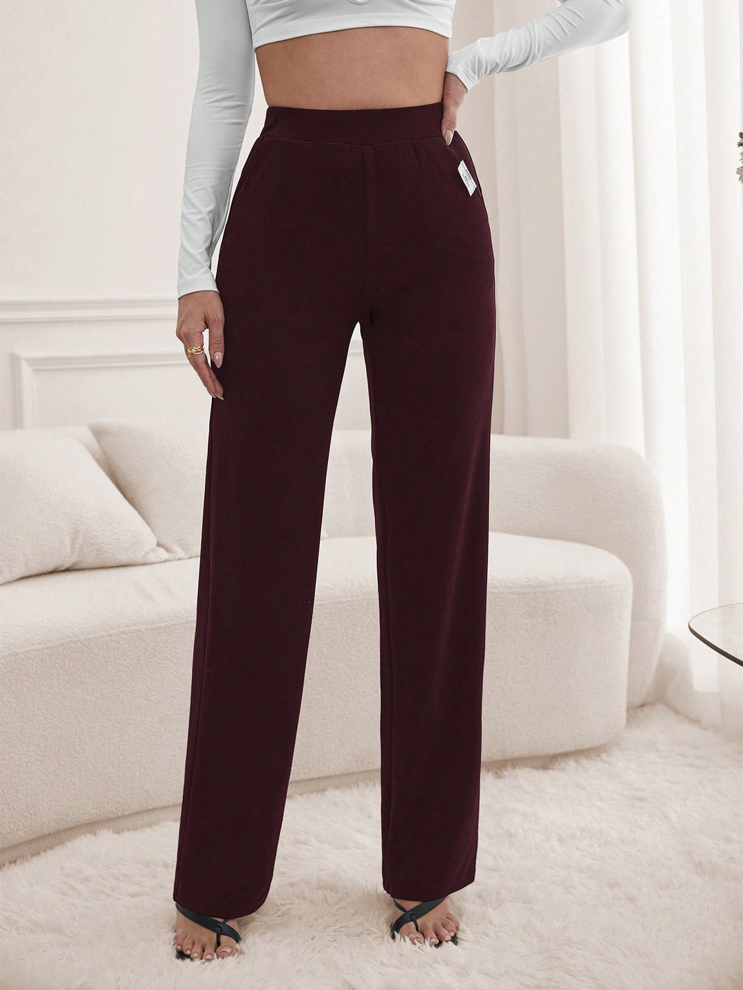 Pantaloni SHEIN, roșu