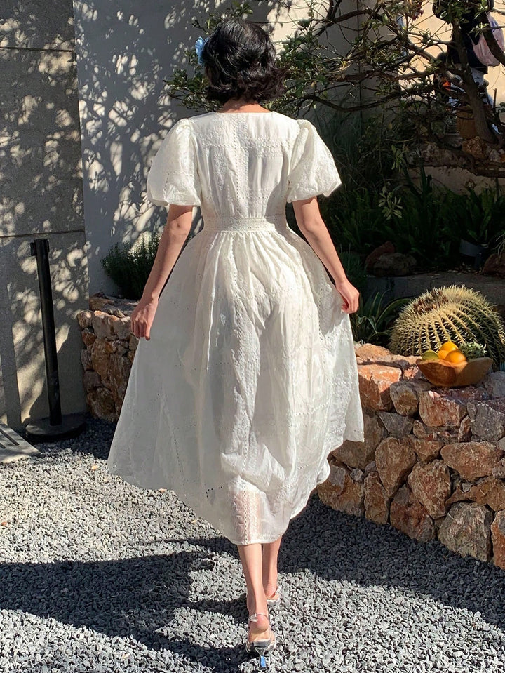 SHEIN midi ruha, krém