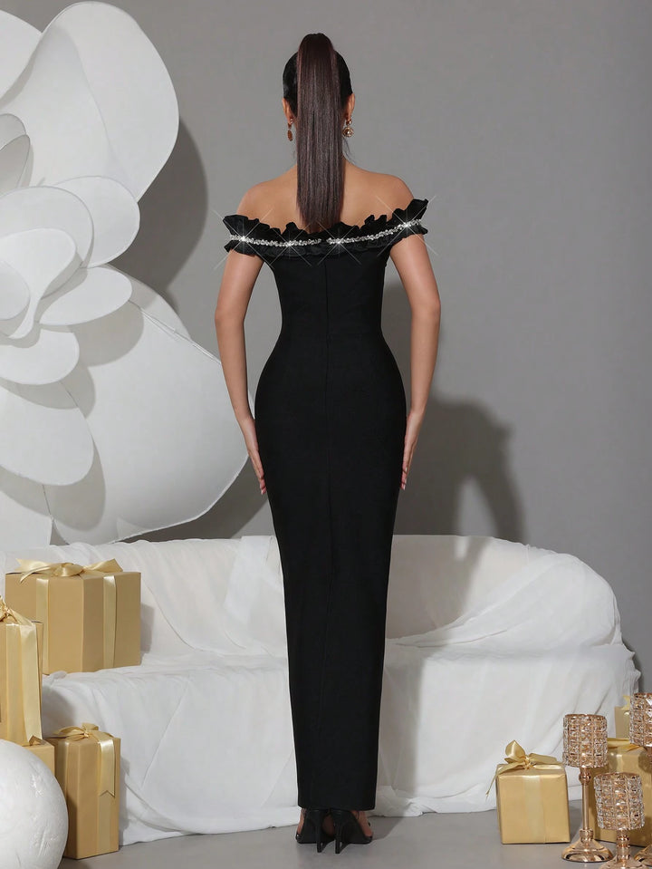 Rochie maxi damă SHEIN, negru, mărimea S