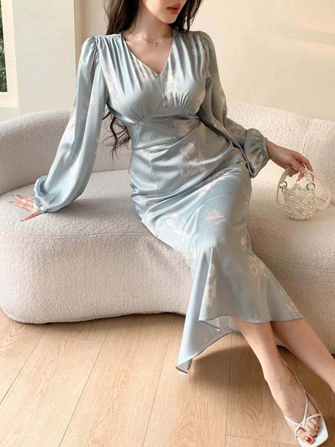 Rochie midi SHEIN, albastru