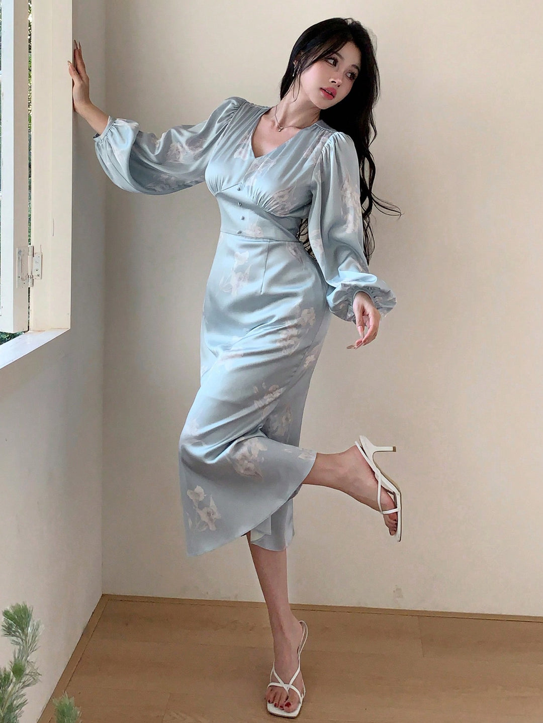 Rochie midi SHEIN, albastru