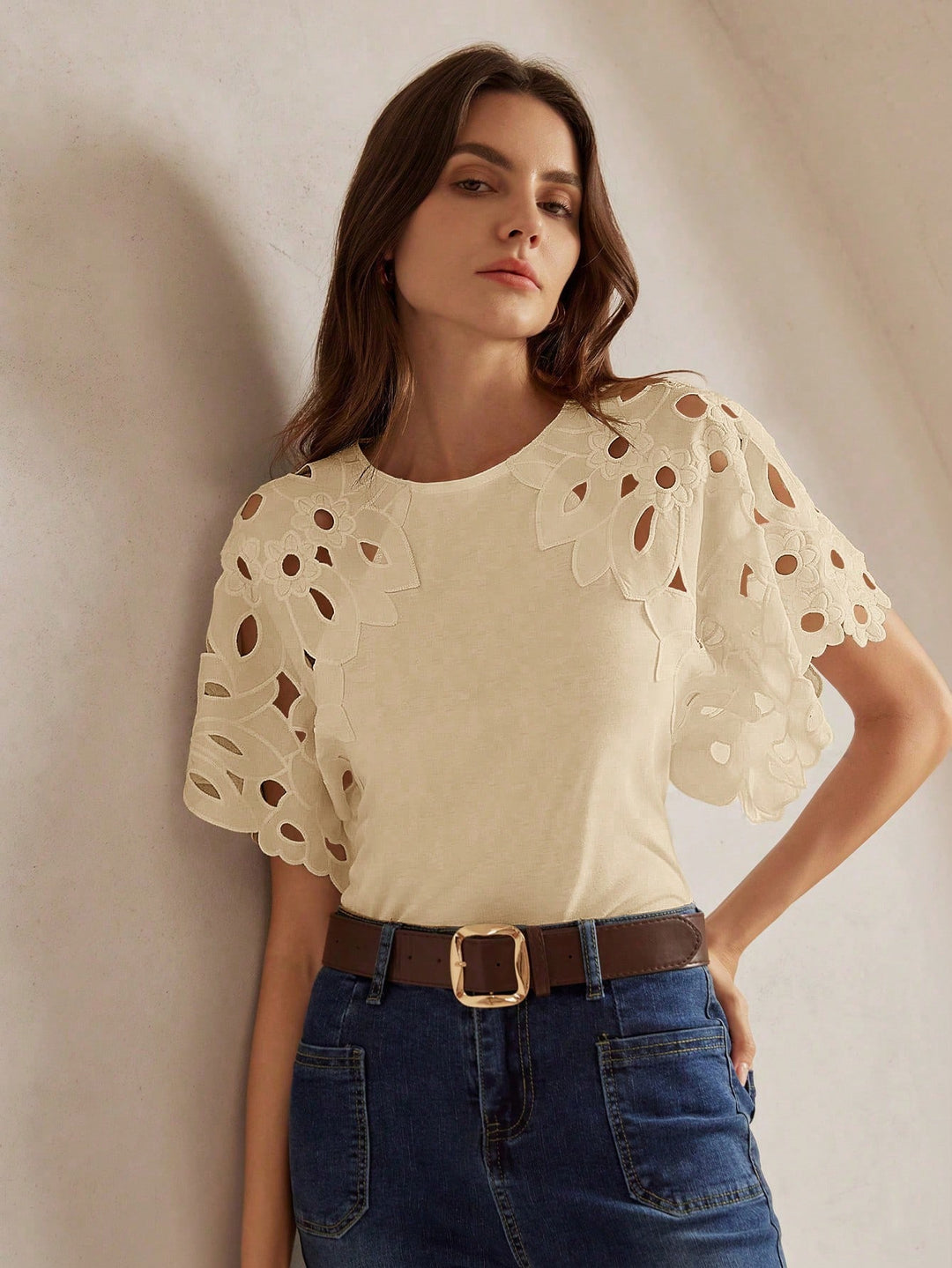 Tricou SHEIN, crem