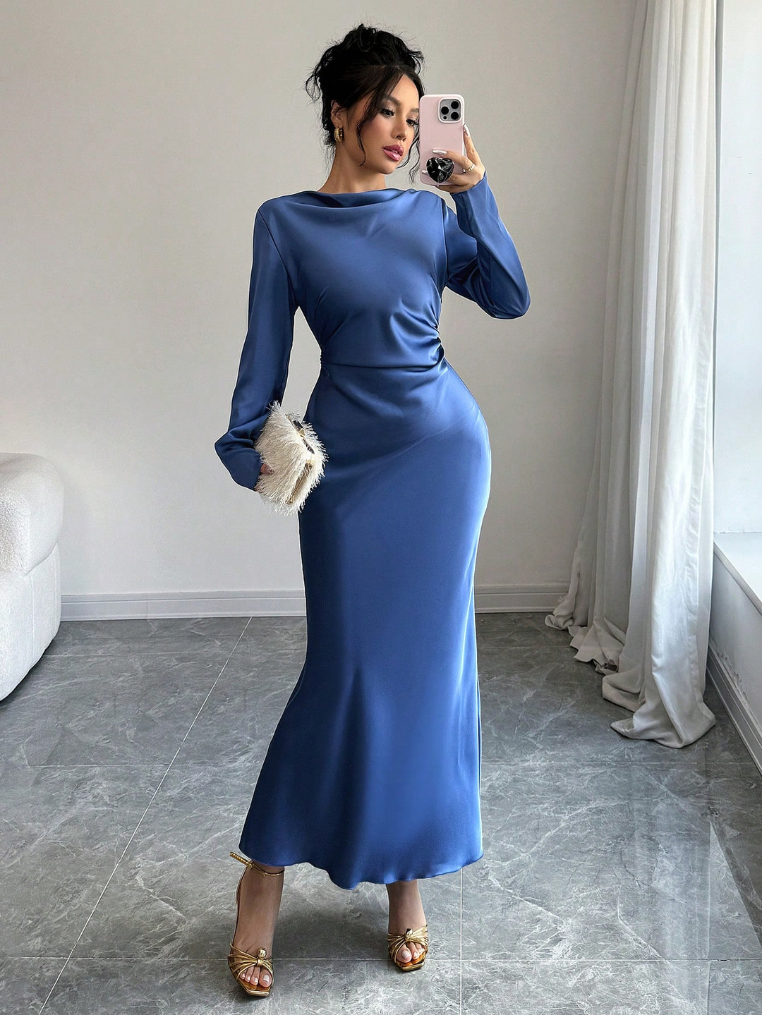 Rochie maxi SHEIN, albastru