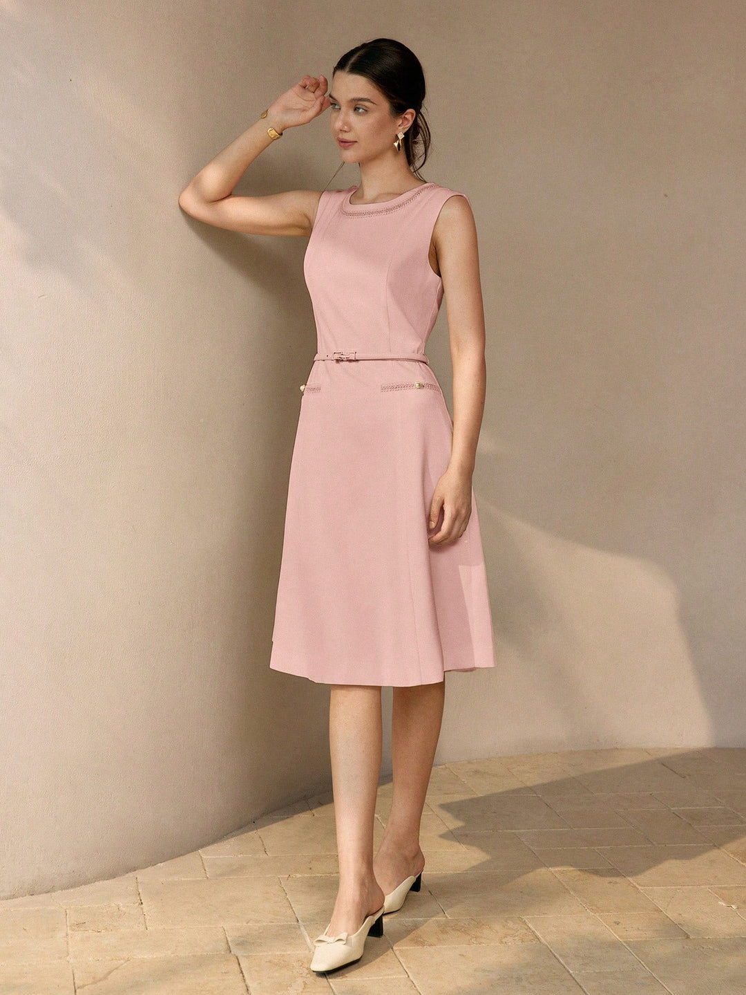 Rochie midi SHEIN, roz