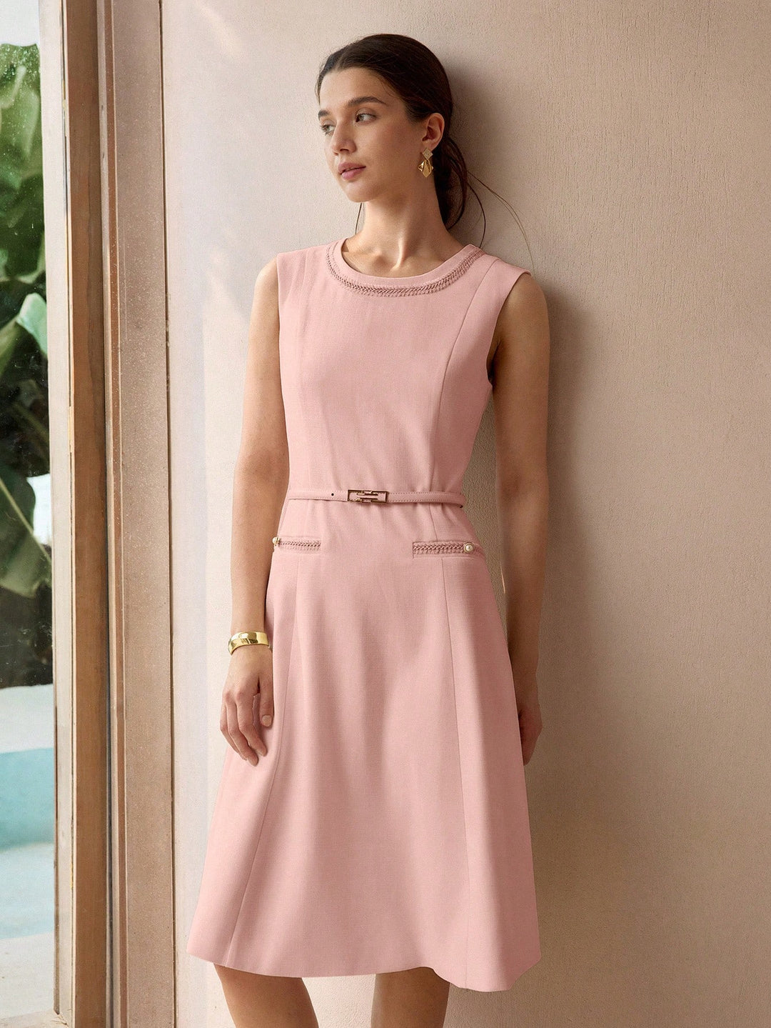 Rochie midi SHEIN, roz