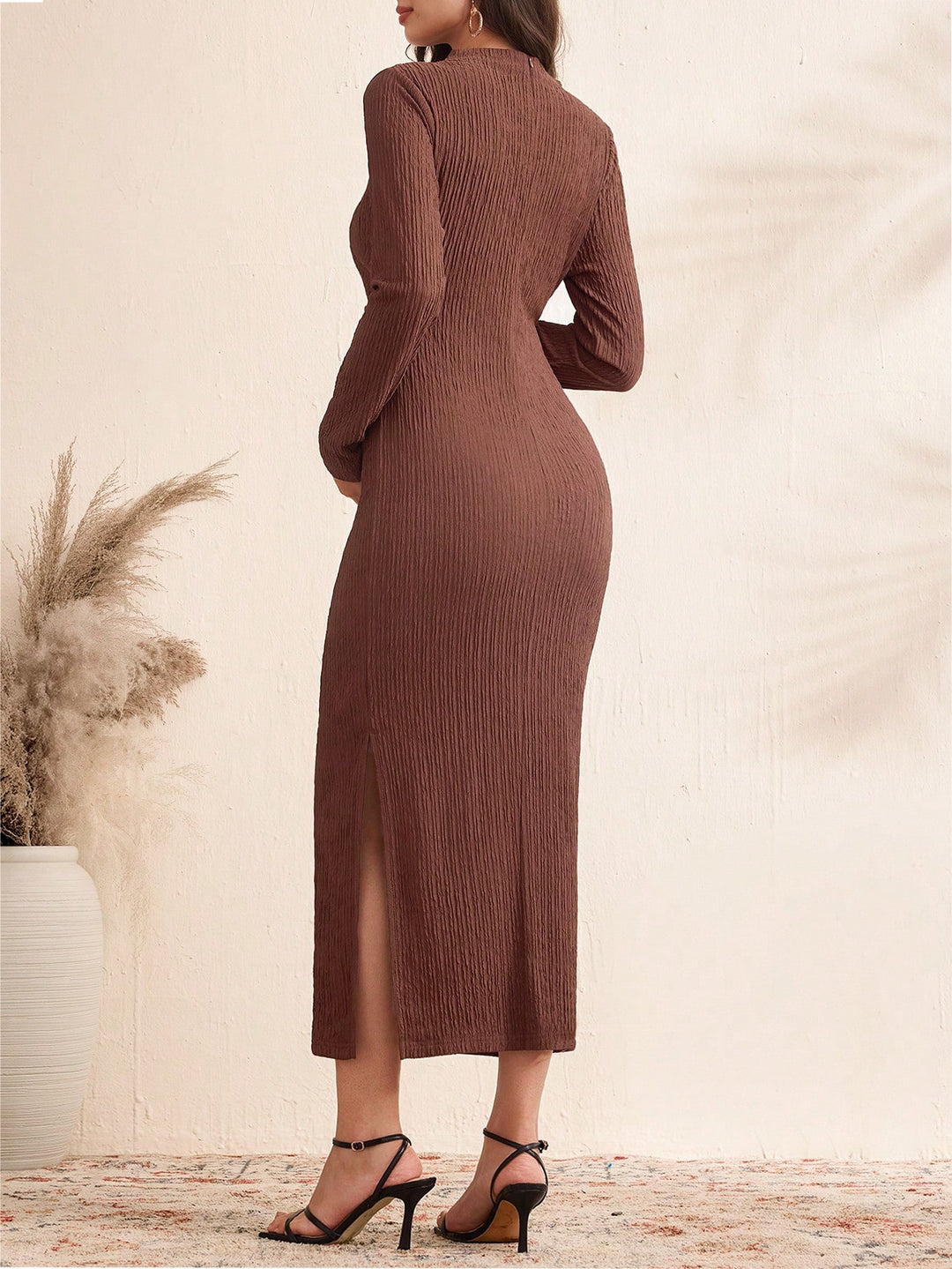 Rochie midi SHEIN, maro