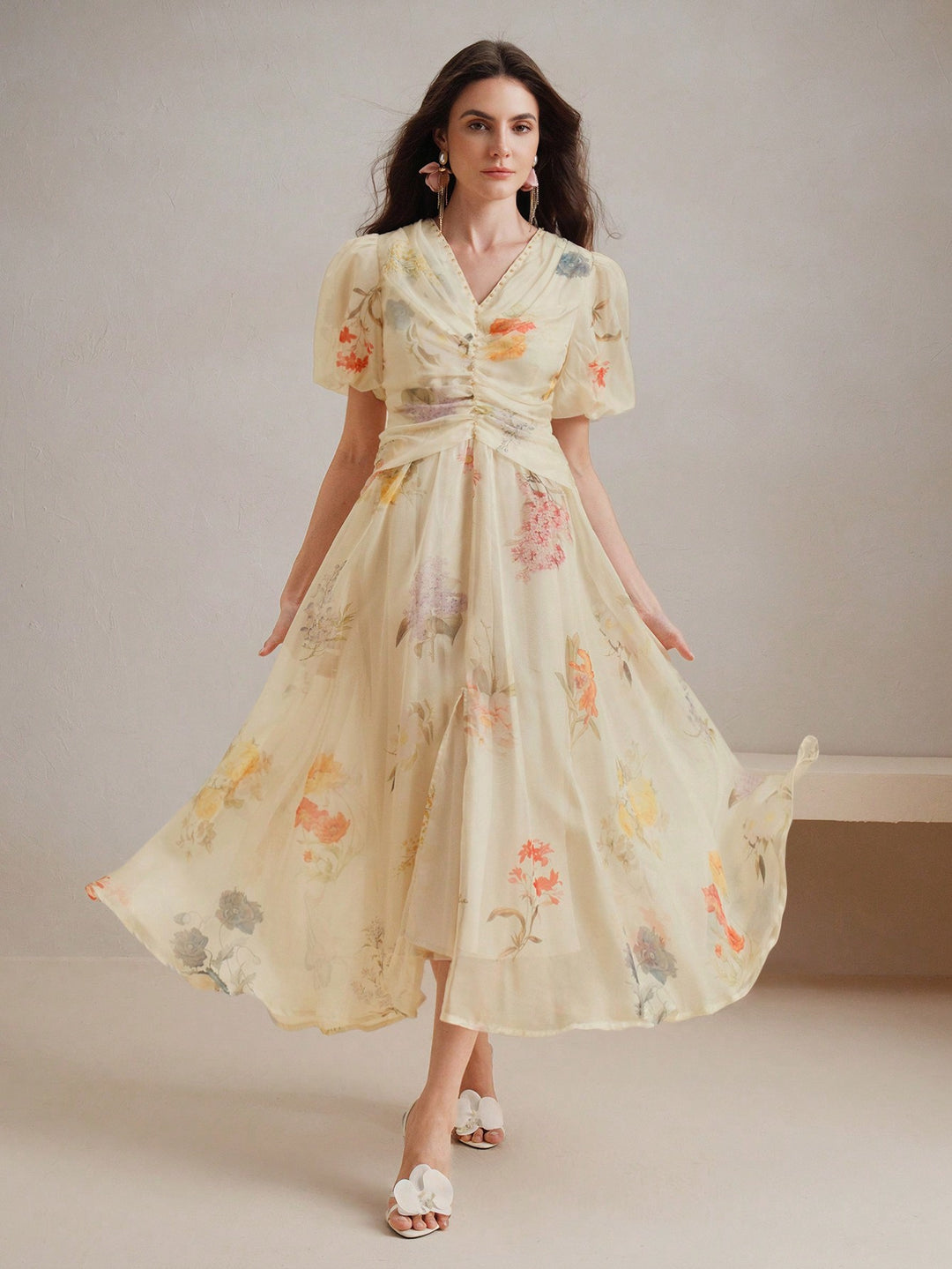 Rochie midi SHEIN, bej