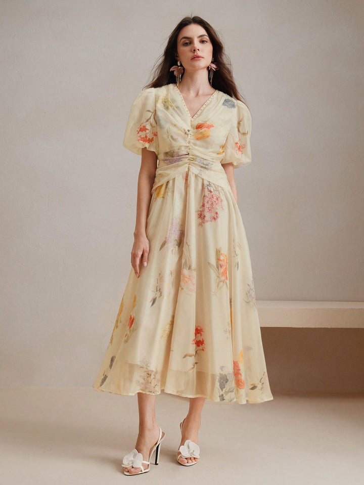 Rochie midi SHEIN, bej