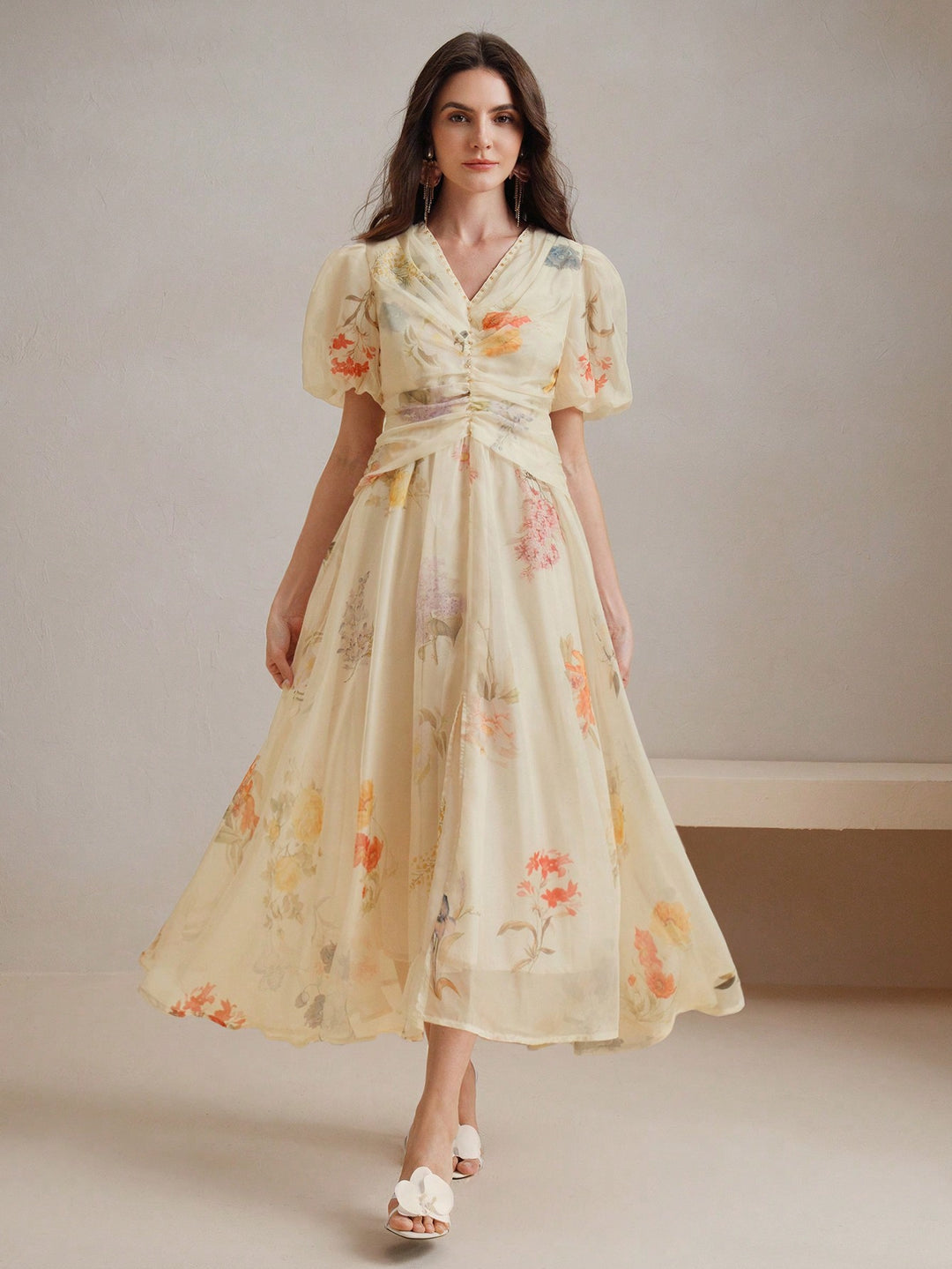 Rochie midi SHEIN, bej
