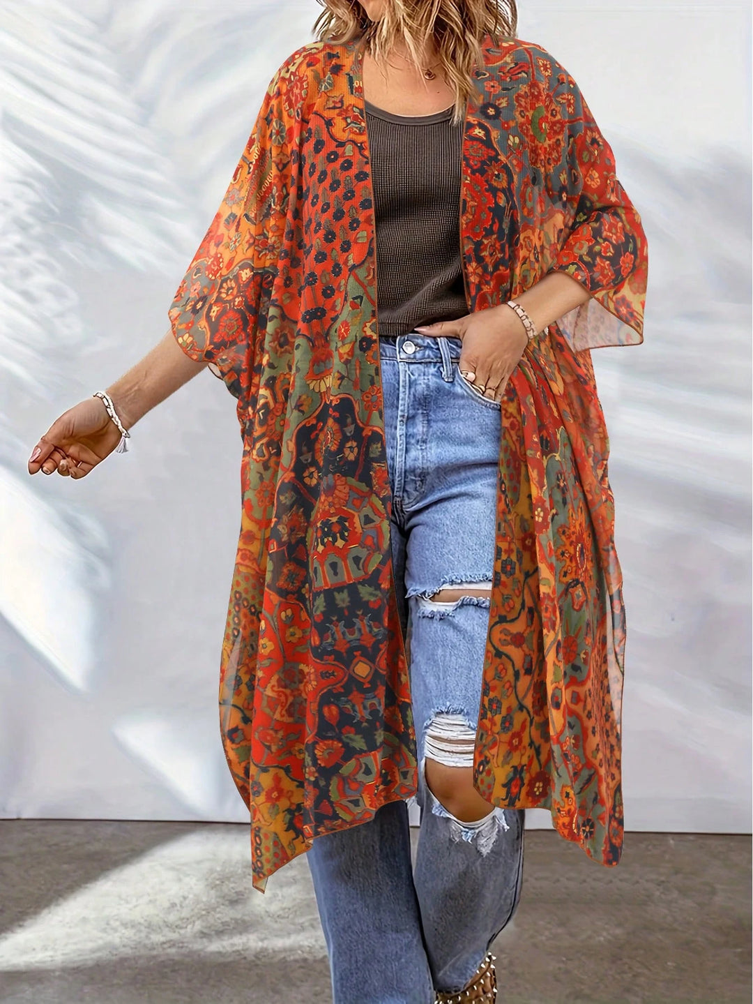 Cardigan lung SHEIN, mix culori