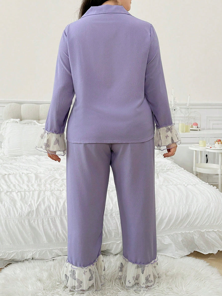 Compleu pijamale SHEIN, mov