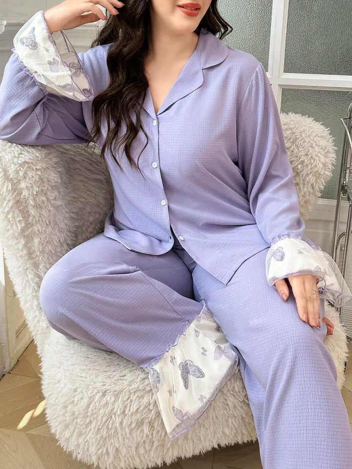 Compleu pijamale SHEIN, mov