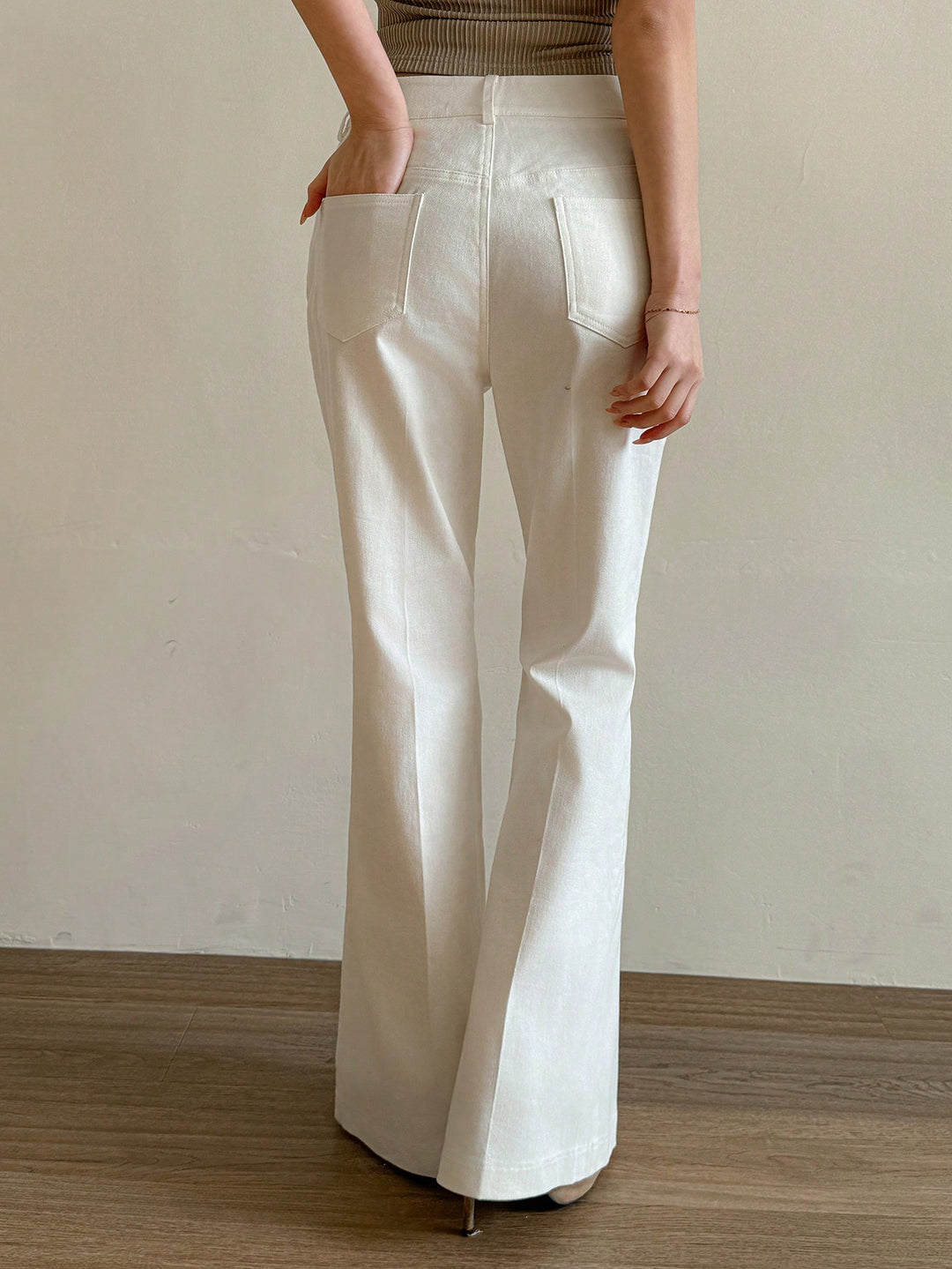 Pantaloni SHEIN, alb