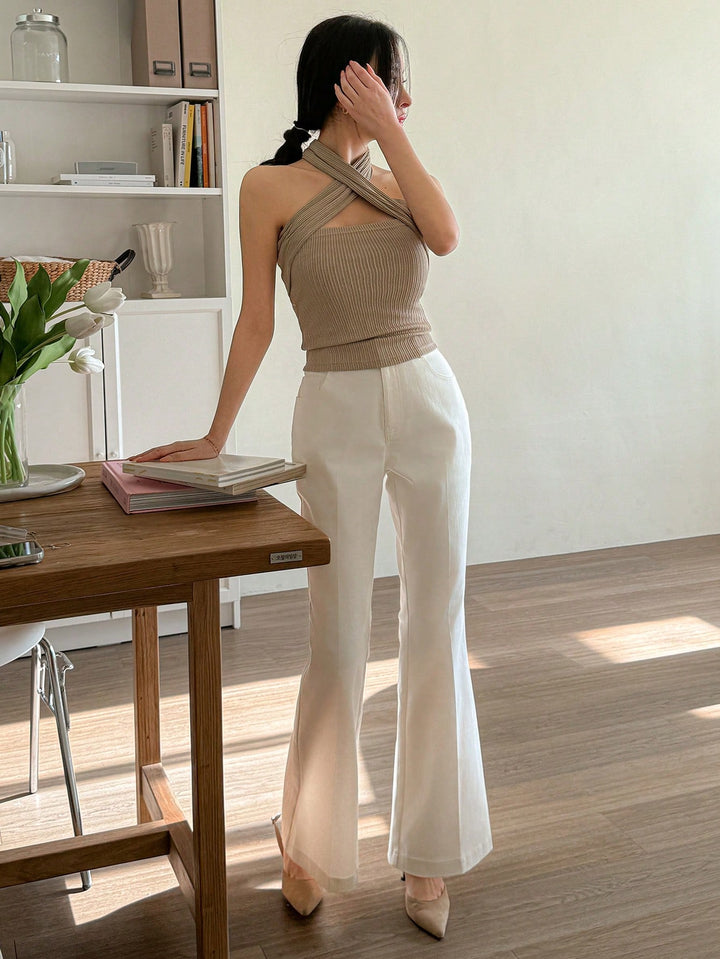 Pantaloni SHEIN, alb
