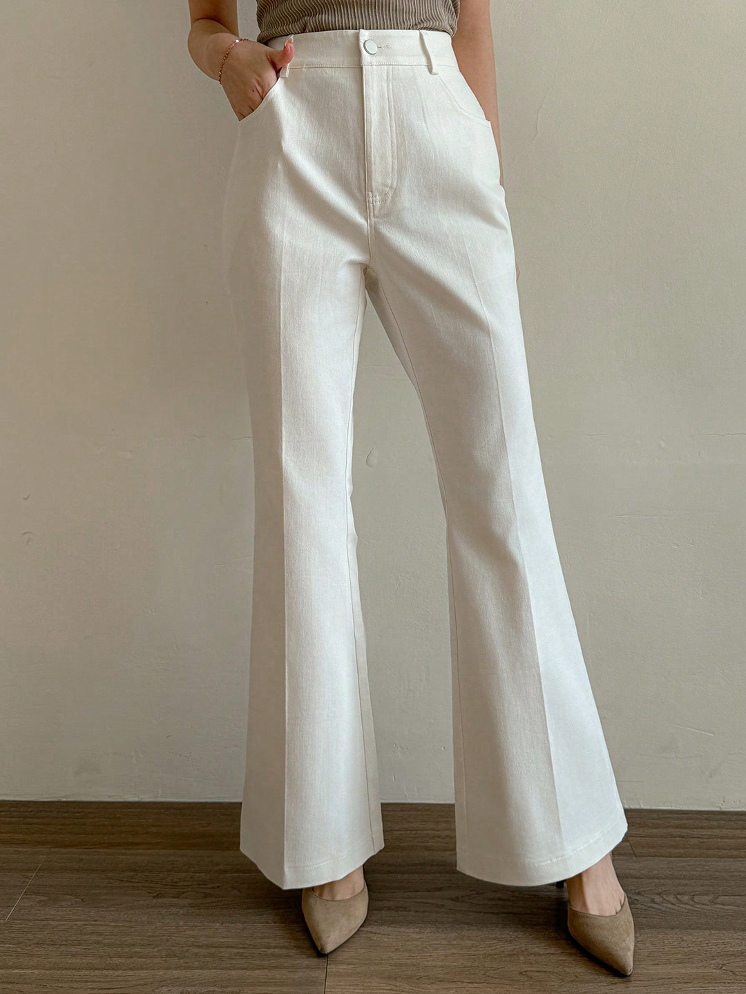 Pantaloni SHEIN, alb