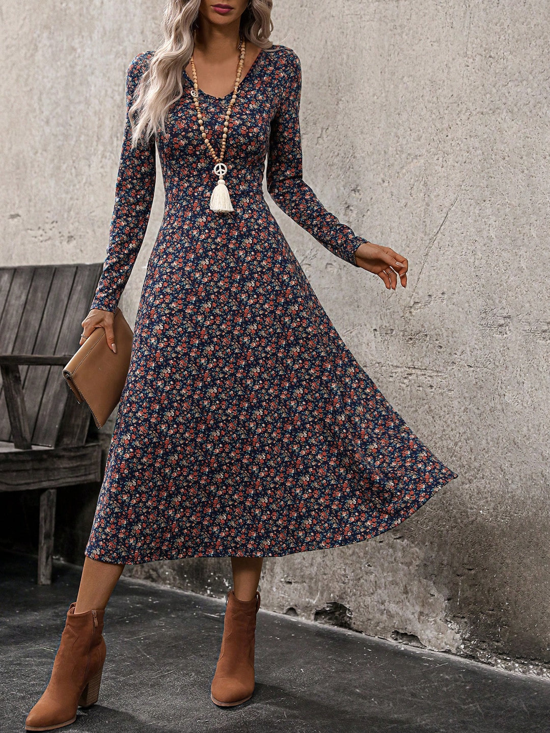 Rochie midi SHEIN, mix culori