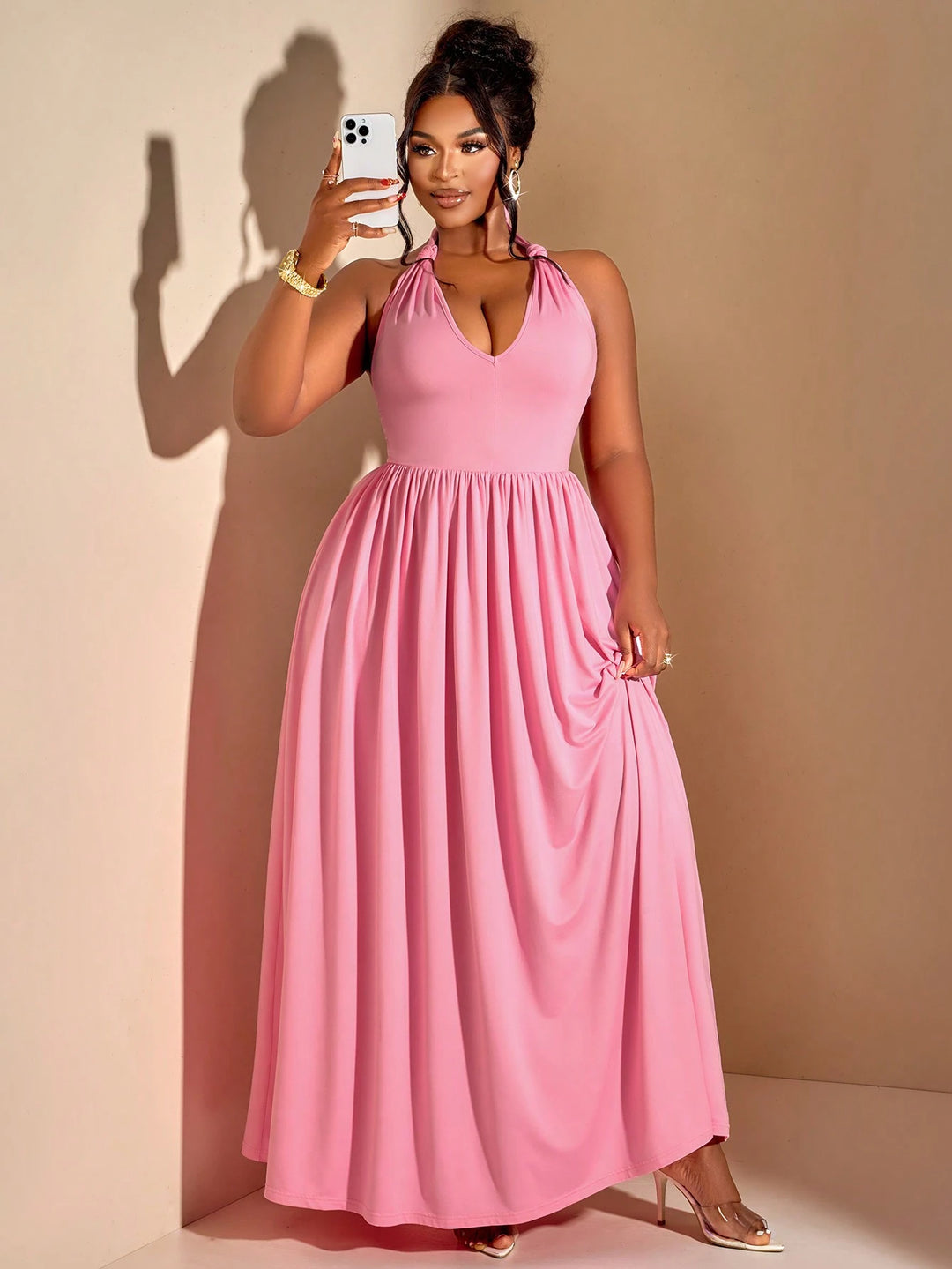 Rochie maxi SHEIN, roz