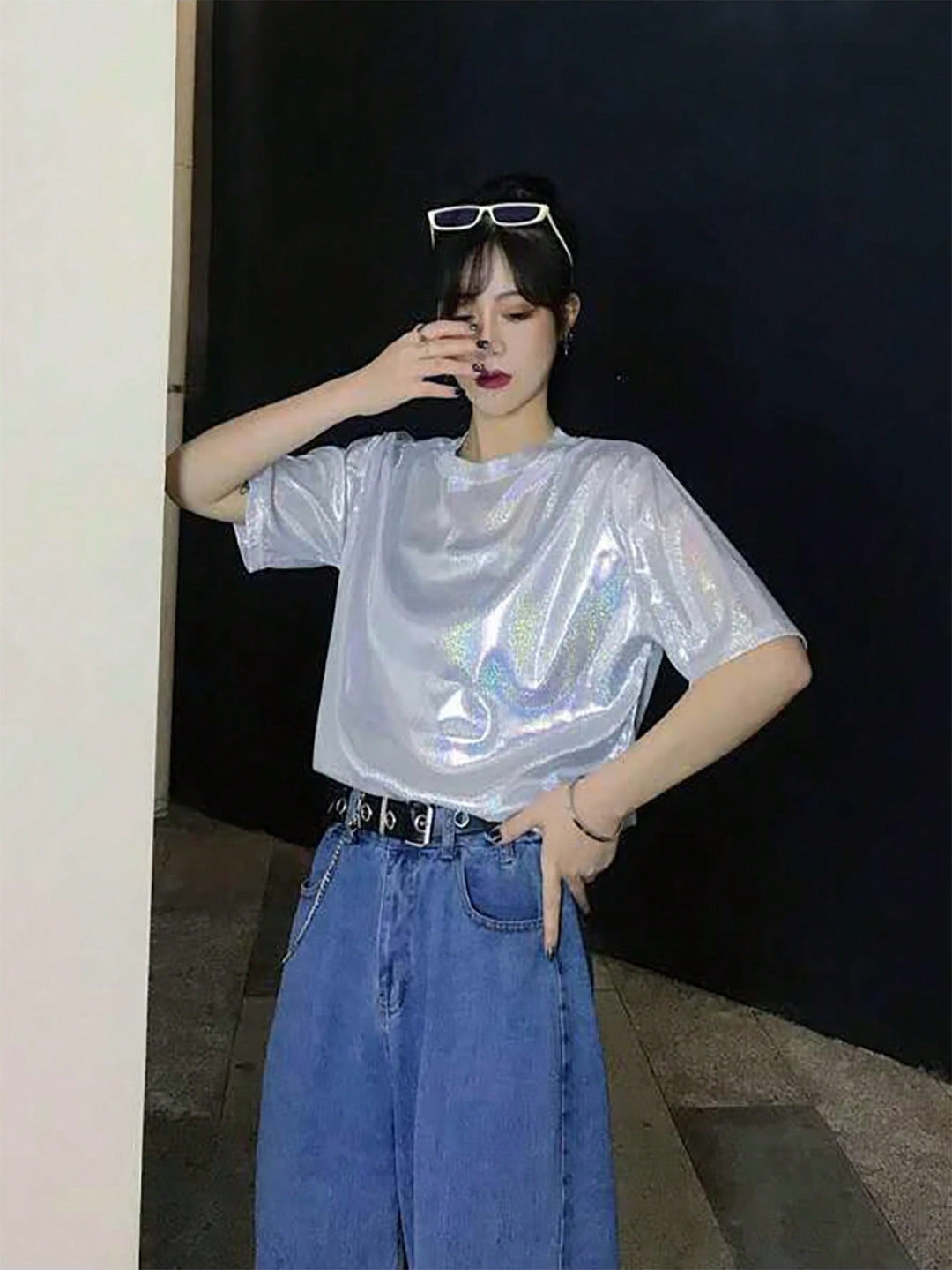 Tricou SHEIN, argintiu
