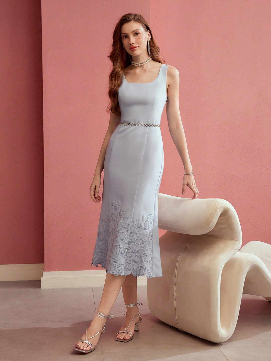 Rochie midi SHEIN, albastru