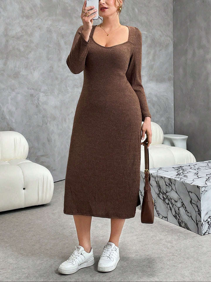 Rochie midi Shein Curve+, maro