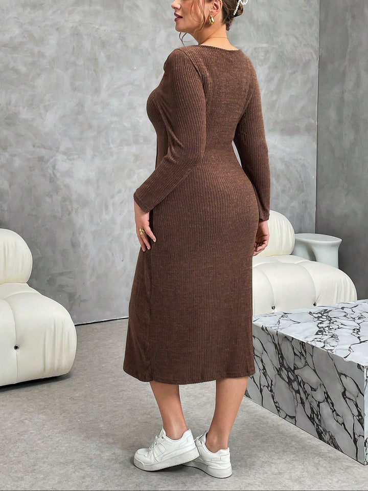 Rochie midi Shein Curve+, maro