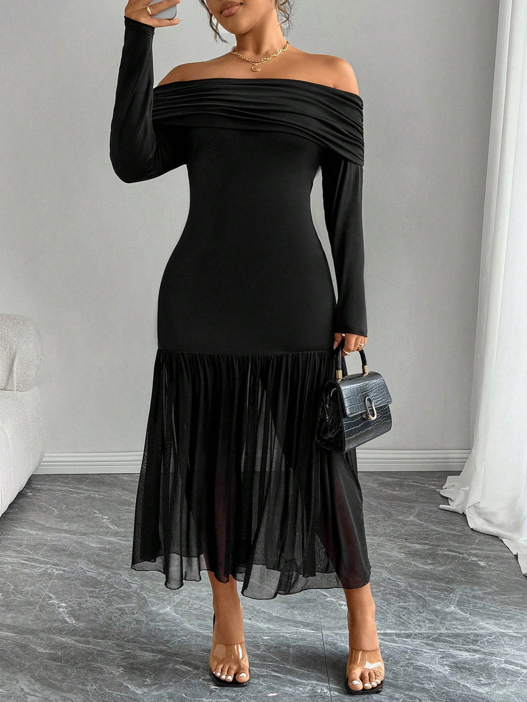 Rochie maxi SHEIN, negru