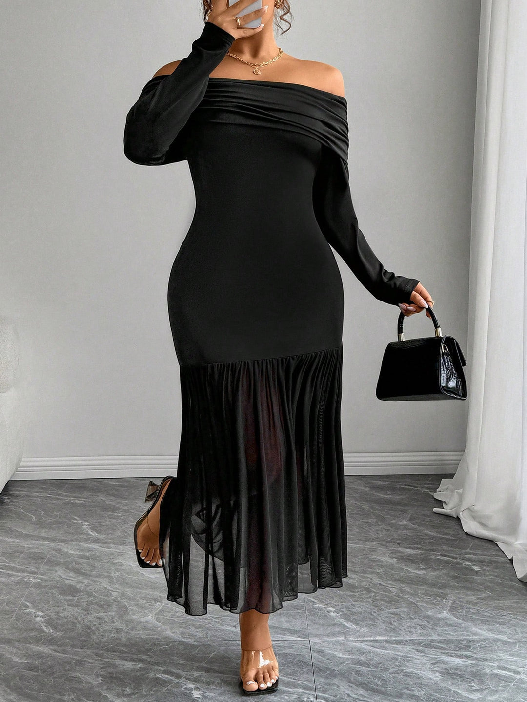 Rochie maxi SHEIN, negru
