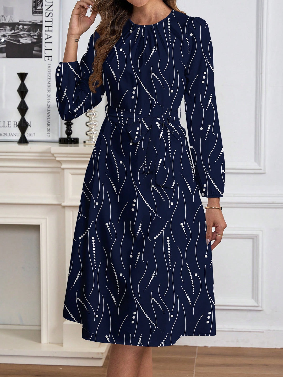 Rochie midi SHEIN, albastru